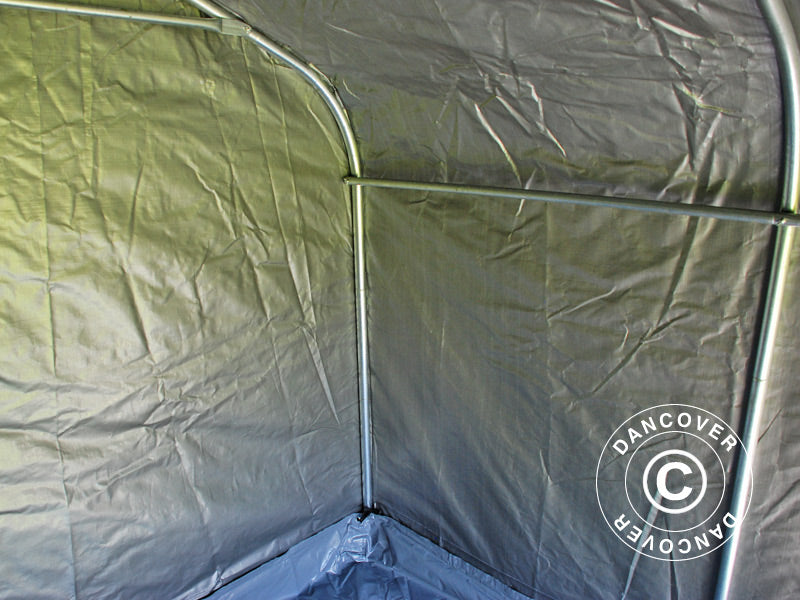 Storage tent PRO 2.4x2.4x2 m PE, with ground cover, Grey