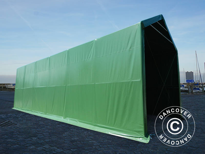Storage shelter PRO XL 4x12x3.5x4.59 m, PVC, Green