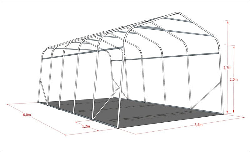 Portable Garage PRO 3.6x6x2.68 m PVC, Green