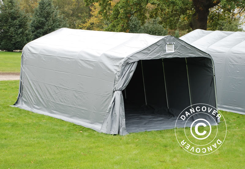 Portable garage PRO 3.6x6x2.7 m PVC with ground cover, Grey