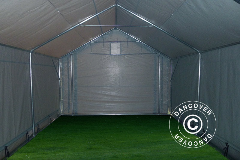 Storage shelter PRO 4x8x2x3.1 m, PVC, Grey