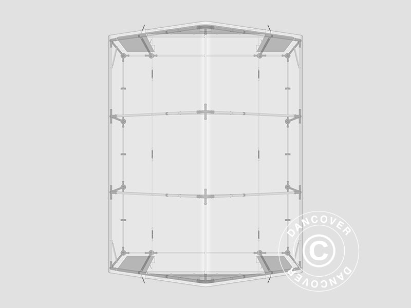 Storage shelter PRO 5x6x2x3.39 m, PVC, Grey