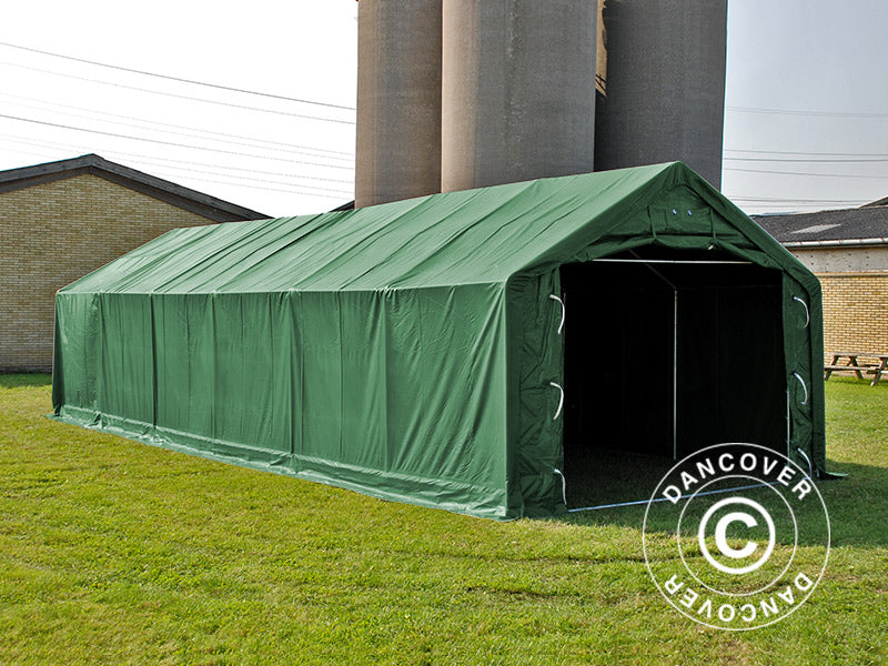 Storage shelter PRO 5x10x2x3.39 m, PVC, Green
