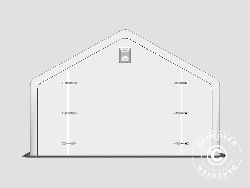 Storage shelter PRO 5x4x2x3.39 m, PVC, Grey