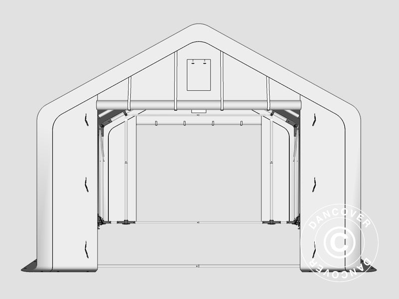 Storage shelter PRO 4x4x2x3.1 m, PVC, Grey