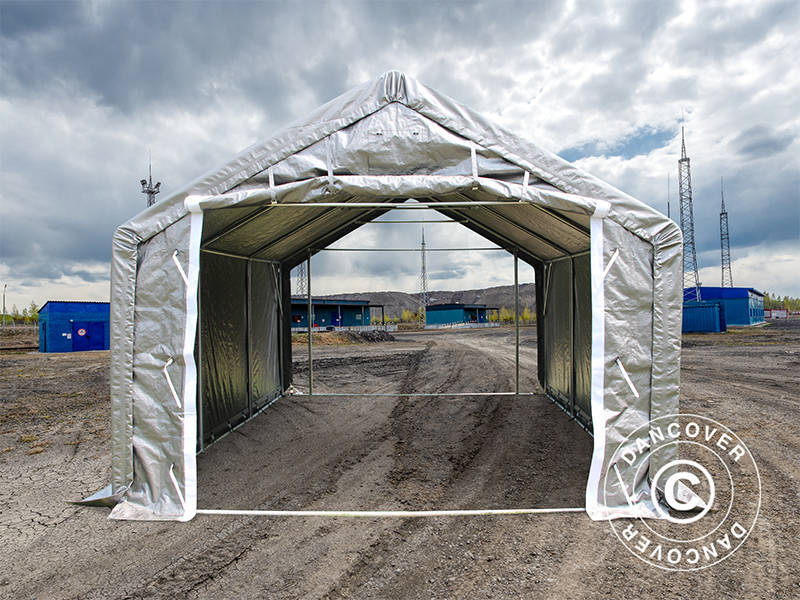 Storage shelter PRO 4x6x2x3.1 m, PE, Grey