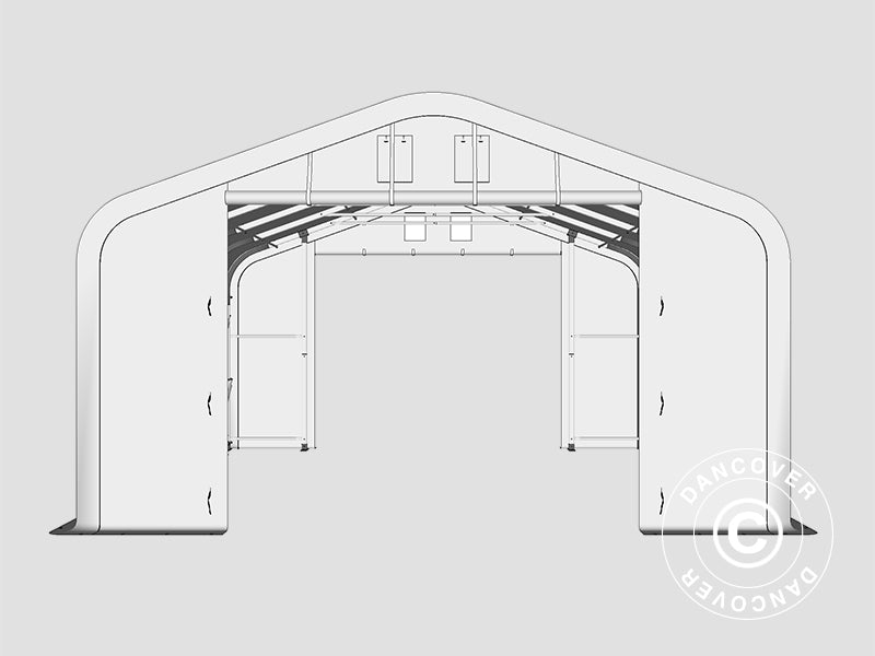 Storage shelter PRO 6x6x3.7 m, PE, Grey