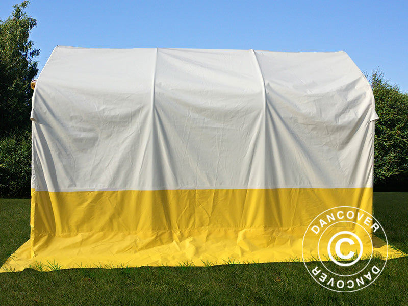 Storage work tent PRO 2x3x2 m, PVC, White/Yellow, Flame retardant