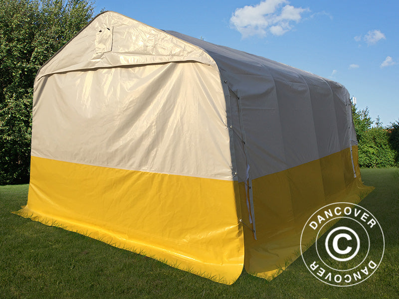 Storage work tent PRO 3.6x4.8x2.68 m, PVC, White/Yellow, Flame retardant