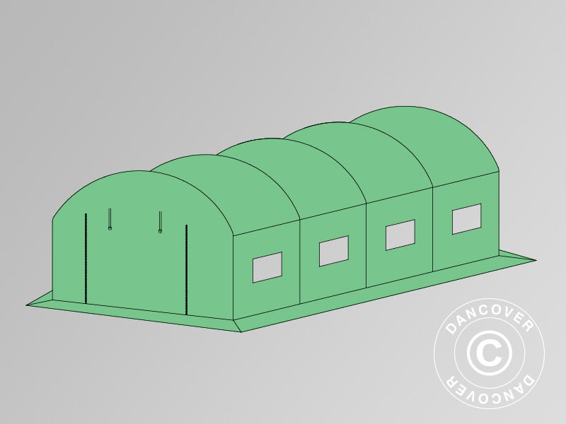 Cover for polytunnel greenhouse, 3x6x2m, 140 g/m2 PE, Green