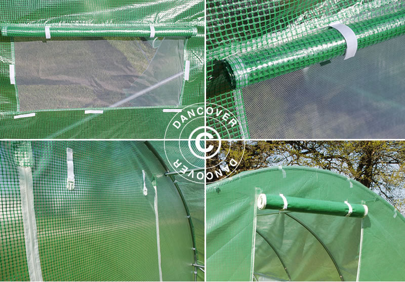 Polytunnel Greenhouse 3x8x2 m, 24 m², Green