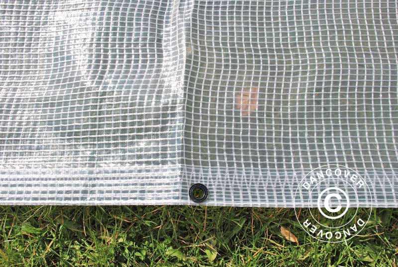 Tarpaulin 8x12 m, Net reinforced PE 200 g/m², Clear