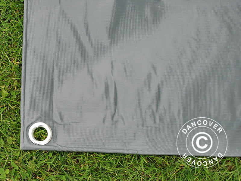 Tarpaulin 5x7 m, PVC 600 g/m², Grey, Flame retardant
