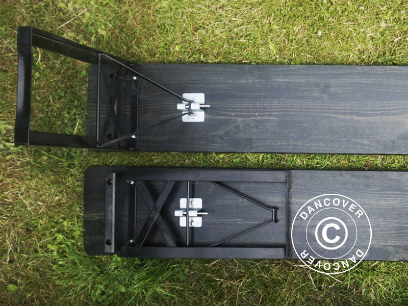 Beer Table Set PRO 220x60x78 cm, Black