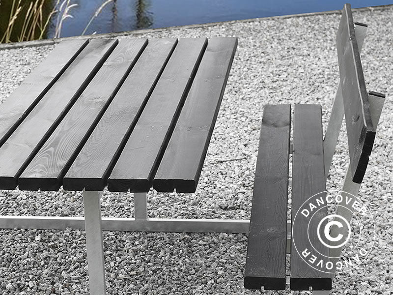 Picnic table w/backrest, 1.8x1.75x0.85 m, Black