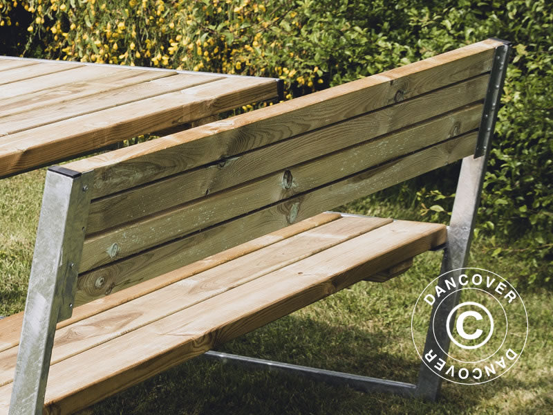 Picnic table w/backrest, 2.05x1.8x0.85 m, Wood