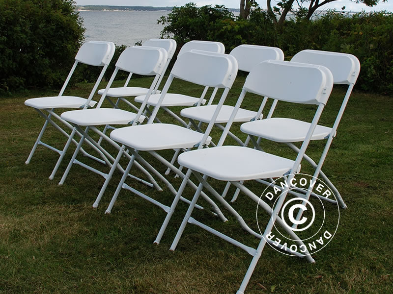 Folding Chair 44x44x80 cm, White, 8 pcs.
