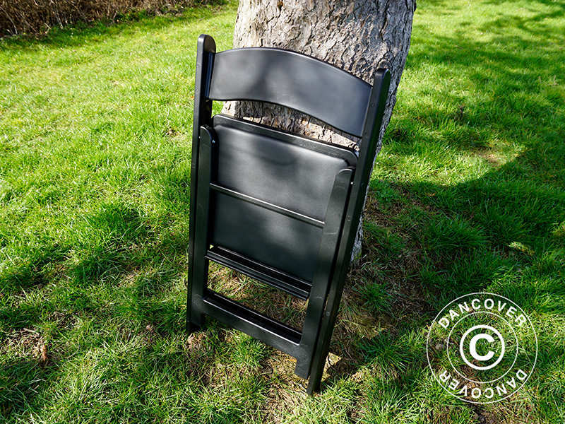 Padded Folding Chairs, Black, 44x46x77 cm, 4 pcs.