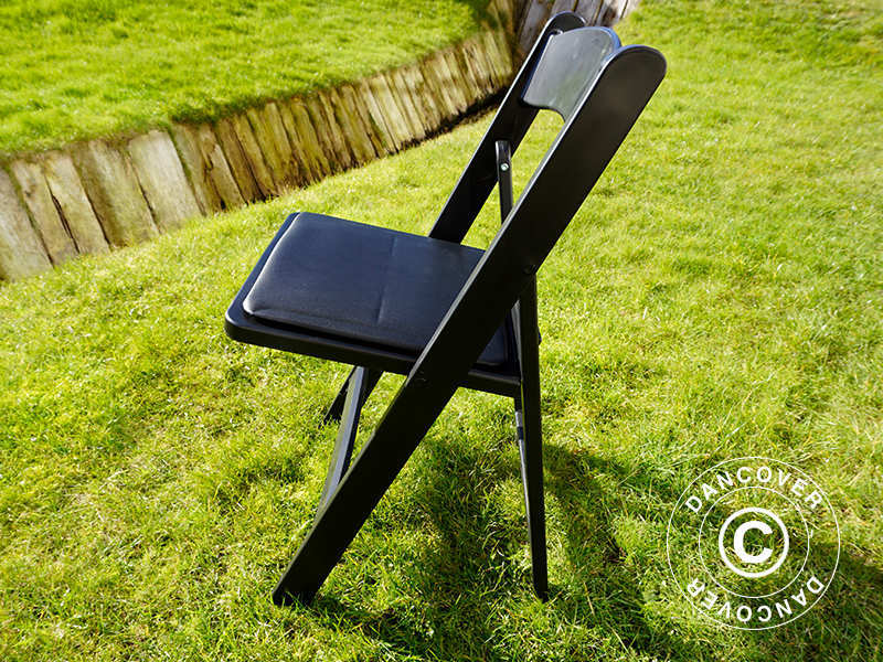 Padded Folding Chairs Black 44x46x77 cm, 8 pcs.