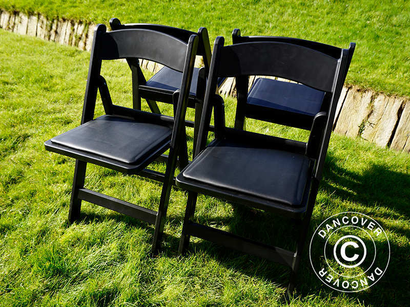 Padded Folding Chairs Black 44x46x77 cm, 8 pcs.