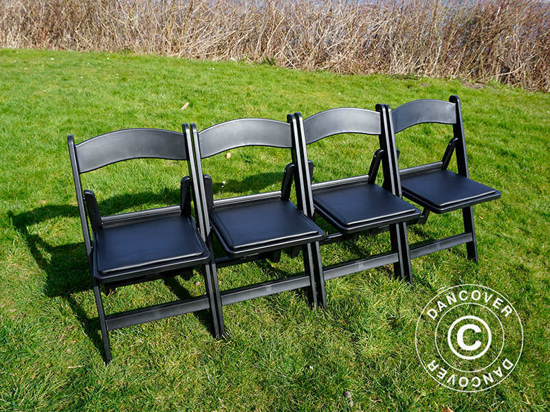 Padded Folding Chairs Black 44x46x77 cm, 8 pcs.