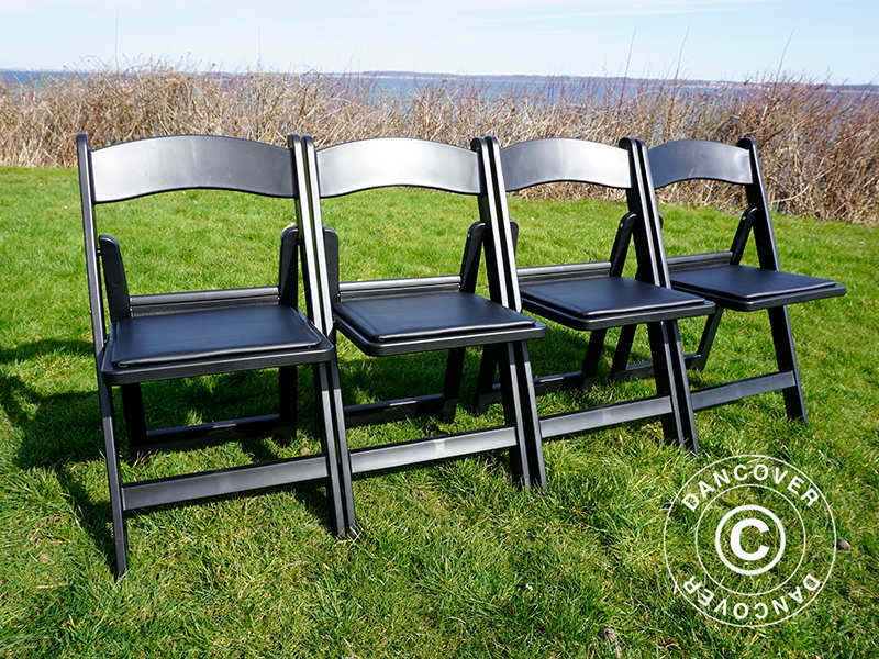 Padded Folding Chairs Black 44x46x77 cm, 8 pcs.