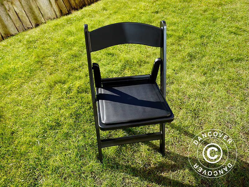 Padded Folding Chairs, Black, 44x46x77 cm, 24 pcs.
