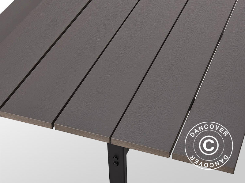 Picnic table w/backrest, nonwood, 1.75x1.86 m, Black/Anthracite