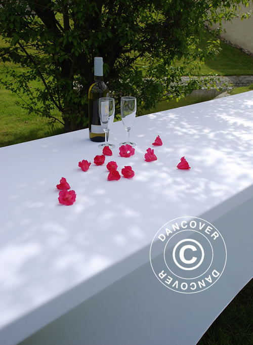 Stretch table cover 244x75x74 cm, White