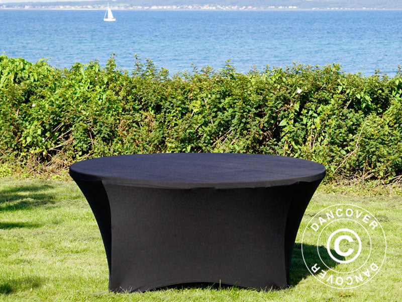 Stretch table cover Ø152x74 cm, Black