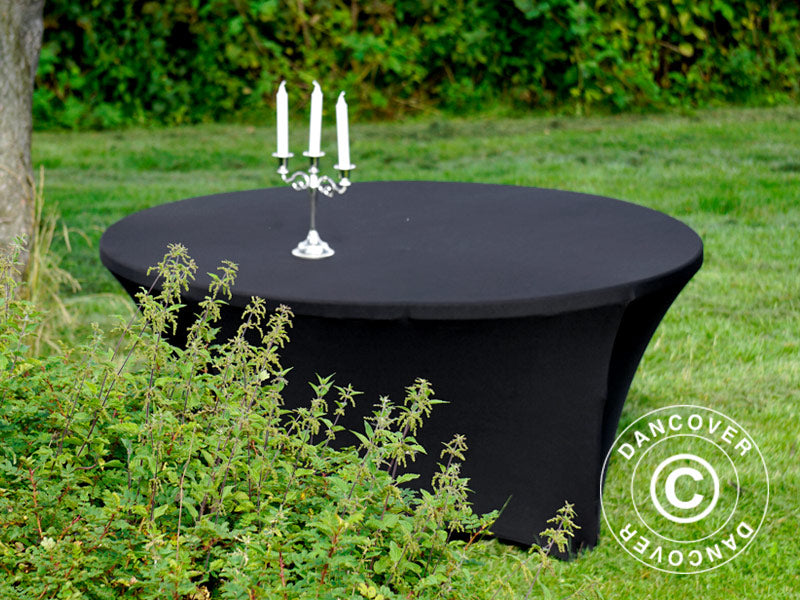 Stretch table cover Ø152x74 cm, Black