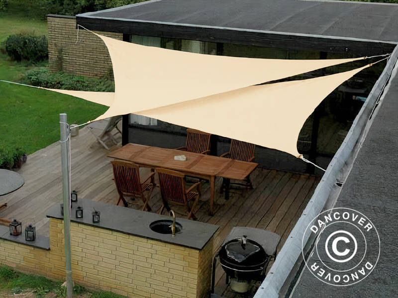 Sun sail 3.6x3.6x3.6 m, Triangular, Sand