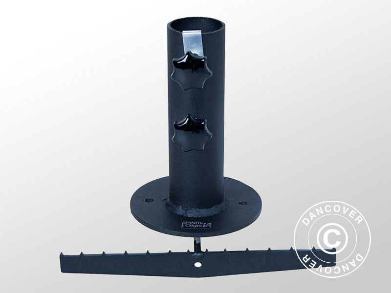 Parasol base for wooden terrace, Black