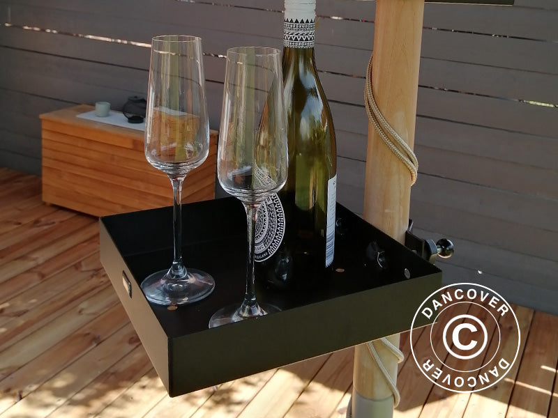 Parasol table, 25x25 cm, Black, 1 pc.