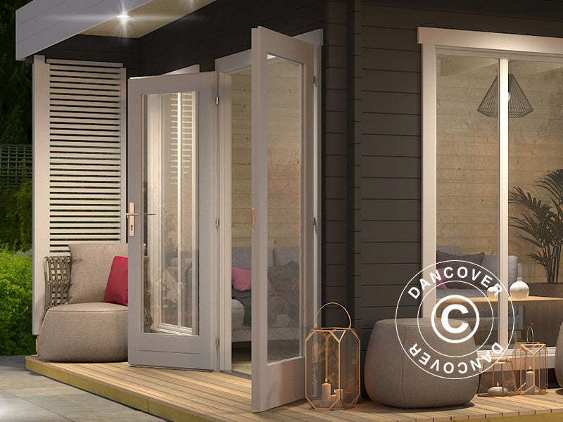 Wooden Cabin Vienna, 5.7x3.8x2.45 m, 40 mm, Dark Grey