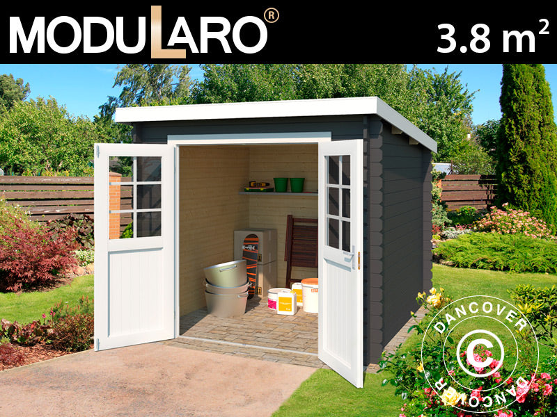 Wooden Shed Hagen 2.3x1.75x2.11 m, 28 mm, 3.8 m², Dark Grey