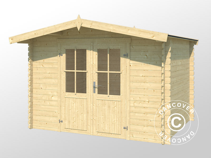 Wooden Shed Oslo 2.92x2.3x2.22 m, 28 mm, 6.43 m², Natural