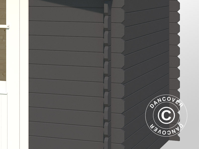 Wooden Shed Oslo 2.92x2.3x2.22 m, 28 mm, 6.43 m², Dark Grey