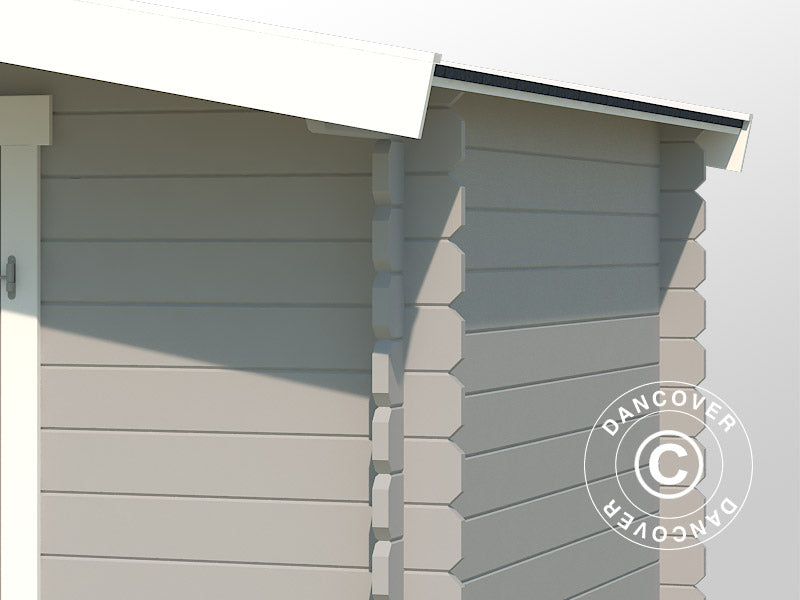 Wooden Shed Oslo 2.92x2.3x2.22 m, 28 mm, 6.43 m², Light Grey