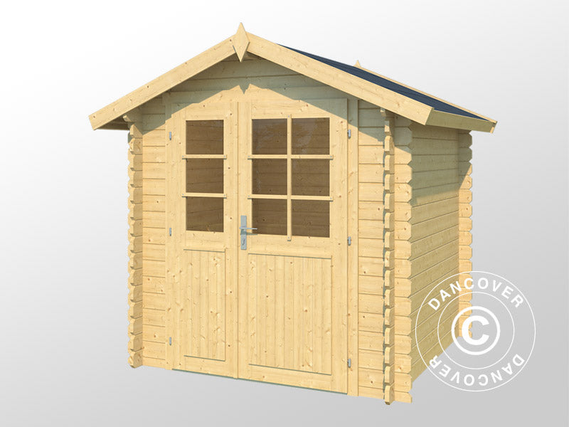 Wooden Shed Toulouse 1.9x1.9x2.22 m, 28 mm, 3.4 m², Natural