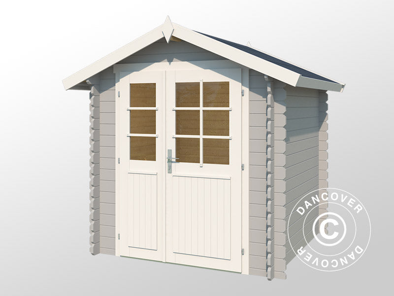 Wooden Shed Toulouse 1.9x1.9x2.22 m, 28 mm, 3.4 m², Light Grey