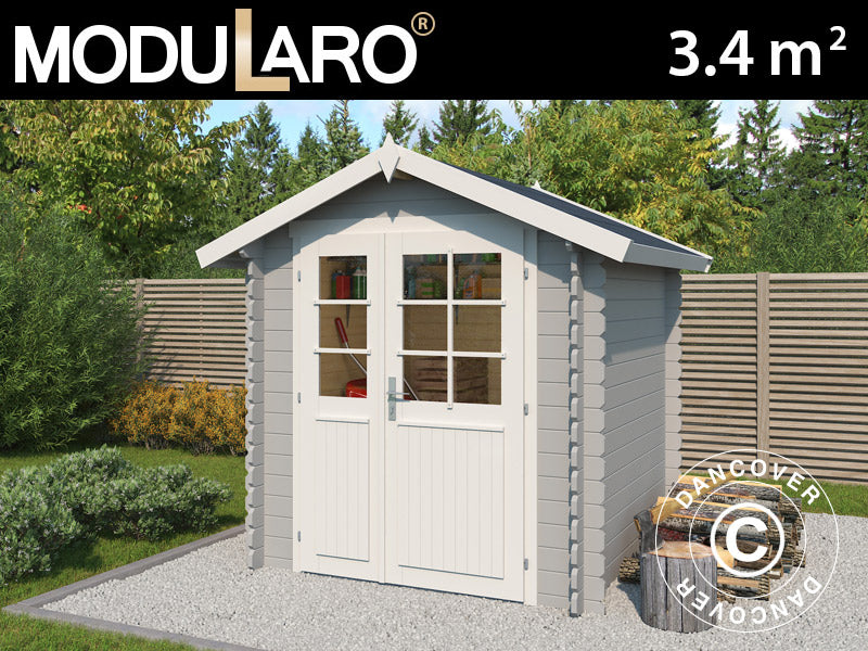 Wooden Shed Toulouse 1.9x1.9x2.22 m, 28 mm, 3.4 m², Light Grey