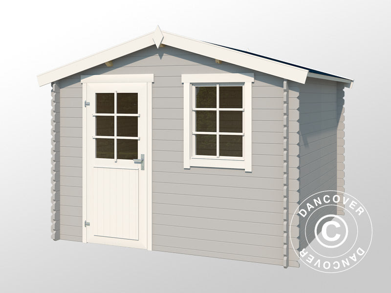 Wooden Shed Marseille 2.75x1.75x2.34 m, 28 mm, 4.56 m², Light Grey