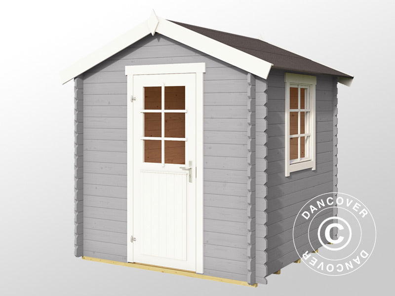 Wooden Shed Lyon 2x2x2.34 m, 28 mm, 3.78 m², Light Grey