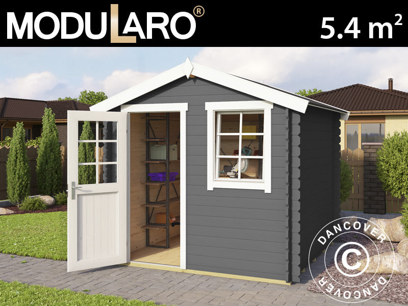 Wooden Shed Lyon 2.3x2.3x2.34 m, 28 mm, 5.4 m², Dark Grey