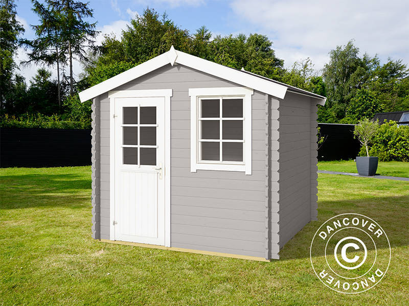 Wooden Shed Lyon 2.3x2.3x2.34 m, 28 mm, 5.4 m², Light Grey