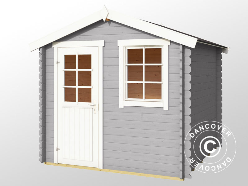 Wooden Shed Lyon 2.3x2.3x2.34 m, 28 mm, 5.4 m², Light Grey