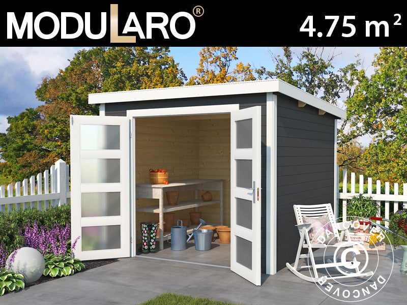 Wooden Shed Torrent 2.5x2x2.11 m, 28 mm, 4.75 m², Dark Grey