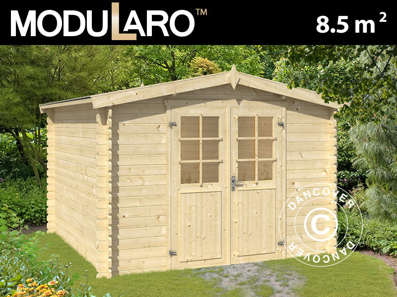 Wooden Shed Trondheim 2.92x2.92x2.22 m, 28 mm, 8.5 m², Natural