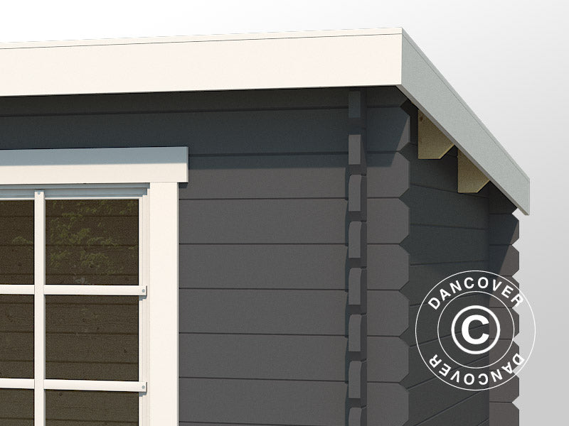Wooden Shed Asker 3.8x2.3x2.11 m, 28 mm, 8.4 m², Dark Grey